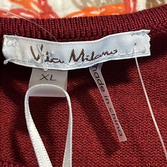 Vilci Milano womens size XL sweater dark rust pullover long sleeve rhinestones - Picture 8 of 12